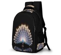 WECECE Bolsa Escolar Pavo Real Niño 10-12 Años Mochila Primaria Estampado Animal Niña Primaria 3º-5º Mochila de Escuela, Backpack Grande Ajustable para Escuela y Viaje Clases y Salidas