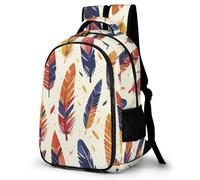 WECECE Bolsa Escolar Pluma Patrón Niño 7-10 Años Mochila Primaria Niña Primaria 2º-4º Mochila de Escuela, School Bag Ligera Resistente para Regalo de Cumpleaños