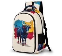 WECECE Bolsa Escolar Toro de Lidia Español Niño 8-12 Años Mochila Primaria Ganado Niña Escolares Curso 4-6 Mochila de Escuela, Daypack Ligera Resistente para Senderismo y Salidas