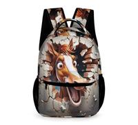 WECECE Caballo Mochila Para El Colegio Estudiantes Infantil Mochila Escolar Animal 3D Personalizada Para Alumnos De Primaria, Impermeable Y Resistente Al Desgaste