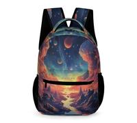 WECECE Cielo Estrellado Bolsas De Estudiante Mochila De Viaje, Mochilas De Colorido, Mochila Impermeable Para Deportes Al Aire Libre Mochilas Escolar Casual