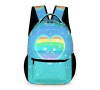 WECECE Corazón de Amor Mochila Para Alumnos De Primaria Infantiles Mochila Colorido Escolar Para Niños Niñas, Impermeable Y Resistente Al Desgaste
