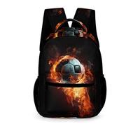 WECECE Fútbol Mochila Para El Colegio Estudiantes Infantil Mochila Escolar Llama Fútbol Personalizada Para Alumnos De Primaria, Impermeable Y Resistente Al Desgaste