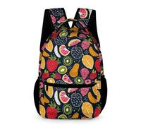 WECECE Impresión de Frutas Mochila Para Alumnos De Primaria Infantiles Mochila Impresión de Frutas Escolar Para Niños Niñas, Impermeable Y Resistente Al Desgaste