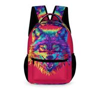 WECECE Lobo Bolsas De Estudiante Mochila De Viaje, Mochilas Infantil Impermeable Para Deportes Al Aire Libre Mochila Animal Lobo Casual Mochilas Escolar