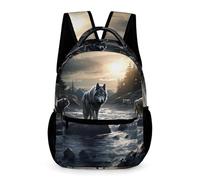 WECECE Lobos Bolsas De Estudiante Mochila De Viaje, Mochilas De Animal Lobo, Mochila Impermeable Para Deportes Al Aire Libre Mochilas Escolar Casual