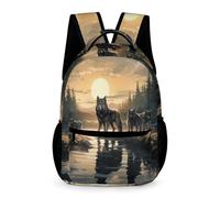 WECECE Lobos Bolsas De Estudiante Mochila De Viaje, Mochilas Infantil Impermeable Para Deportes Al Aire Libre Mochila Animal Lobo Casual Mochilas Escolar