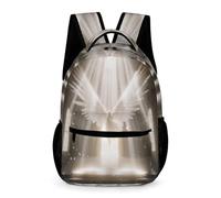 WECECE Mochila Alas Niños Niñas 7-11 Años Mochila Escolar Ángeles Motivo Curso 2-6 Escolares Bolsa de Colegio Uso Diario 43x32x15 cm para Regalo Colegio Libros y Cuadernos