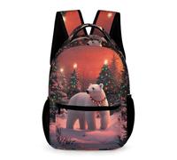 WECECE Mochila Animal Polar Oso Escolares 13 Años Mochila Secundaria Nieve Escena 2º ESO Niños Bolsa Escolar Práctica 43x32x15 cm Vuelta al Cole Libros y Cuadernos
