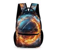 WECECE Mochila Baloncesto de Hielo y Fuego Colegio Para Niños Y Niñas, Backpack Escolar Para Niños De Primaria De 6 A 10 Años, Mochila Infantil Ligera Con Baloncesto Para Escuela Viajes