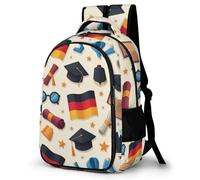 WECECE Mochila Bandera de Alemania Infantil para Niño Niña Primaria Mochila Escolar con Tema de Graduación Mochilas, Colegio Viaje Guardería para 7-15 Años