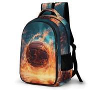WECECE Mochila Basketball Infantil para Niña y Niño, Mochilas Fire Motif para Niños De 9 a 15 Años, Mochilas Primaria Infantil, Mochila De Viaje