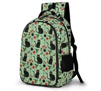 WECECE Mochila Black Gato Escolar Niño, Mochilas Escolares Primaria Transpirable y Cómoda para Infantiles De 7 a 12 Años, Mochila Colegio Moderna con Animal Black Kitten