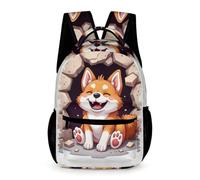 WECECE Mochila Bonito Cachorros Curso 1-4 Niños Mochila Colegio Diseño de Perro 2-4 Curso Niñas 9-13 Años Bolsa de Escuela Resistente Uso Diario Libros Objetos Pequeños Vuelta al Cole