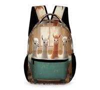 WECECE Mochila Bonito Llamas Curso 2-5 Escolares Niño Mochila Primaria Motivo Animal Alpaca 3-5 Curso Niña 12 Años Backpack Ligera Resistente Libros Botella Paraguas Vuelta al Cole