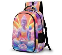 WECECE Mochila Buddha Print para Chicas Adolescentes, Informal Mochilas Escolar para Los Cursos 3-9, Mochila Escolar De Buddhism Colegio y Viajes