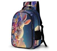 WECECE Mochila Bunny Escolar Niño Adolescente Transpirable, Mochila para Niñas con Animal Conejo 6 a 10 Años, Mochilas Escolares Grande y Ligera