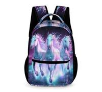 WECECE Mochila Caballo Chicos Chicas 6-10 Años Bolsa Escolar Animal Ilustración Primaria Curso 1-5 Estudiantes Mochila de Colegio Impermeable 43x32x15 cm para Salida