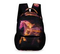 WECECE Mochila Caballo Diseño Niños Niñas 6-8 Años Bolsa Escolar Animal Estampado Curso 1-3 Escolares Mochila de Colegio Uso Diario 43x32x15 cm para Viaje Estudio