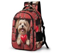WECECE Mochila Cachorro Bonito Escolar Niño Adolescente, Mochila Colegio Niña para Juveniles Chico 8 a 18 Años con Love Corazón Dog, Mochilas para Portátil