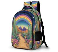 WECECE Mochila Cactus Design Escolar para Niño Adolescentes De 8 a 13 Años - Informal, Elegante y Ligera - Mochila Tema de Plantas Colegio Portátil para Secundaria, Instituto y Viajes