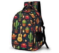 WECECE Mochila Cactus Pattern Niño Transpirable, Mochilas Escolares Primaria para Niños De 8 a 12 Años, Mochila Infantil Gran Capacidad Plants Cacti para La Escuela, Viajes