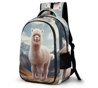 WECECE Mochila Colegio Alpaca Niña Colegio Curso 1-3 Mochila Escolar Animal Llama Niño 8-12 Años Bolsa Escolar para Escolares, Backpack Ligera y Grande en Uso Diario y Deporte