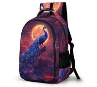 WECECE Mochila Colegio Bonito Pavo Real Chicos y Chicas Colegio Nivel Medio Bolsa Escolar Motivo Animal 11-14 Años Mochila Juvenil, School Bag Resistente y Cómoda para Vuelta al Cole y Regalo