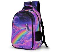 WECECE Mochila Colegio Bonito Penguin Instituto 8-12 Años Niños Mochila Infantil Animal Arcoíris Chicas Mochilas Escolares Duradera, Backpack Escuela Senderismo y Actividades