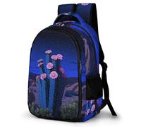WECECE Mochila Colegio Cactus Flor Niña 12 Años Mochila Secundaria Motivo de Plantas Cactus Chica Instituto Bookbag, Duradera Cómoda Moderna Vuelta al Cole Actividades Escolares