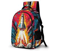 WECECE Mochila Colegio Cohete Espacial Chicos y Chicas Curso 1-3 Bolsa Escolar Nave Espacial 12-15 Años Mochila Juvenil, Daypack Grande y Resistente para Escuela y Viaje Gran Capacidad
