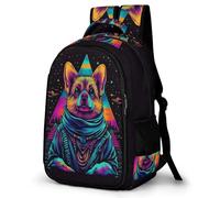 WECECE Mochila Colegio Colorido Corgi Perro Chico 11 Años Mochila de Divertido Cachorro Niño Colegio Backpack, para Estudiantes Ligera Duradera Grande Actividades Escolares Viaje