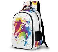 WECECE Mochila Colegio Colorido Fútbol Chicos y Chicas ESO 2º-4º Bolsa Escolar Fútbol 10-14 Años Mochila Juvenil, School Bag Moderna Ligera para Excursión Escolar Gran Capacidad