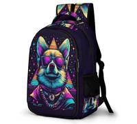 WECECE Mochila Colegio Cool Corgi Perro Instituto 8-12 Años Niños Mochila Infantil Animal Cachorro Chicas Mochilas Escolares De Moda, Book Bag Escuela Excursión y Senderismo
