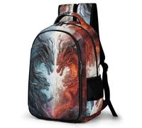 WECECE Mochila Colegio Dragón Instituto 8-12 Años para Niños Mochila Infantil Estilo de Dragón Chino Niñas Mochilas Escolares Duradera, Backpack Instituto Viaje y Uso Diario