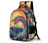 WECECE Mochila Colegio Dragón Niña Curso 1-4 Mochila Escolar Estilo Chino Niño 7-10 Años Bolsa Escolar para Escolares, Bookbag Ligera y Grande en Vuelta al Cole y Regalo