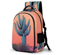 WECECE Mochila Colegio Estampado de Cactus Chica 14 Años Mochila Motivo de Plantas Cactus Estudiantes Instituto School Bag Cómoda Moderna Grande Vuelta al Cole Actividades Escolares