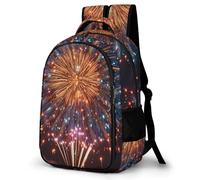 WECECE Mochila Colegio Fireworks Colorido Instituto 8-12 Años para Niños Mochila Infantil Flores Niñas Mochilas Escolares De Moda, Book Bag para Instituto Viaje y Uso Diario