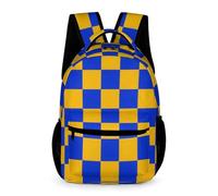 WECECE Mochila Colegio Formas Geométricas Niños y Niñas 9 Años Mochila Primaria Tablero de Ajedrez 6 Curso Backpack Bolsillo Frontal Bolsillos Laterales Excursión Viaje Diario