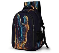 WECECE Mochila Colegio Guepardo Niña Primaria 4º-6º Mochila Escolar Animal Leopardo Niño 7-11 Años Bolsa Escolar para Escolares, School Bag Resistente y Cómoda en Excursión Escolar