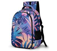 WECECE Mochila Colegio Hojas de Palmera Tropical Chicos y Chicas Curso 2-4 Bolsa Escolar Planta 10-16 Años Mochila Juvenil, School Bag Impermeable Duradera para Colegio y Excursión