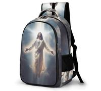 WECECE Mochila Colegio Jesús Cristiano Chicos y Chicas Curso 2-4 Bolsa Escolar Estampado Jesús 10-16 Años Mochila Juvenil, School Bag Impermeable Duradera para Colegio y Excursión