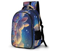 WECECE Mochila Colegio Lindo Conejo Chicos 13 Años Mochila Animal Conejo Chico Estudiantes School Bag, Resistente Impermeable Ligera Excursión Regalo Cumpleaños Regalo Diario