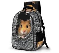 WECECE Mochila Colegio Lindo Hámster Chicos y Chicas Curso 2-4 Bolsa Escolar Divertido Animal 10-16 Años Mochila Juvenil, School Bag Impermeable Duradera para Colegio y Excursión