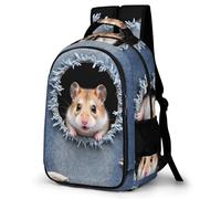 WECECE Mochila Colegio Lindo Hámster Chicos y Chicas Curso 2-4 Bolsa Escolar Divertido Animal 10-16 Años Mochila Juvenil, School Bag Impermeable Duradera para Colegio y Excursión