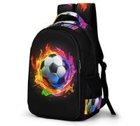 WECECE Mochila Colegio Llamas Fútbol Instituto 8-12 Años para Niños Mochila Infantil Motivo de Fútbol Niñas Mochilas Escolares Duradera, Backpack Instituto Viaje y Uso Diario