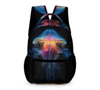 WECECE Mochila Colegio Medusa Escolar Primaria Chicos Chicas Mochila Patrón de Criaturas Marinas 1-3 Curso 7 Años Bookbag Libros Cuadernos Cosas de Colegio Botella Vuelta al Cole