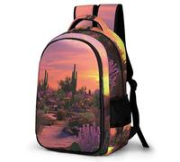 WECECE Mochila Colegio Moda Cactus Niñas 7-11 Años Mochila de Patrón de Plantas Chica Escolares Backpack para Estudiantes Impermeable Grande Cómoda Excursión Regalo Cumpleaños