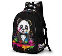 WECECE Mochila Colegio Motivo de Lindo Panda Chico 14 Años Mochila Escolar Patrón de Animal Chicos Instituto Bookbag Ligera Resistente Impermeable Senderismo Viaje Regalo Diario