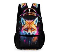 WECECE Mochila Colegio Motivo de Zorro Estudiantes Chicos 7 Años Mochila Primaria Estampado Animal Chicas 6 Curso Bookbag Resistente Uso Diario Cosas de Colegio Botella Regalo Escolar